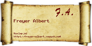 Freyer Albert névjegykártya